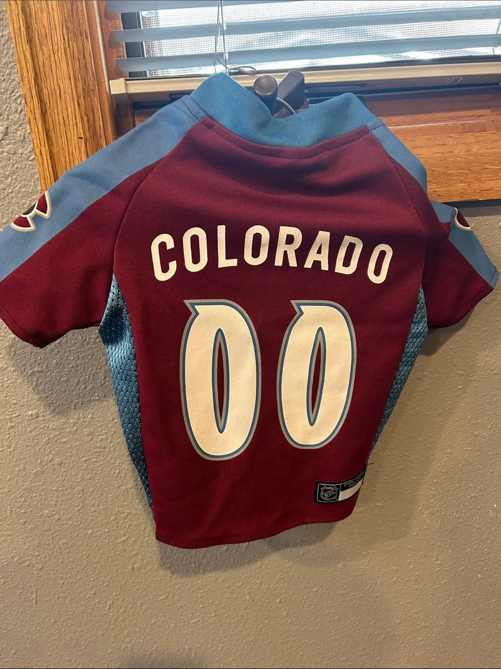 Colorado Avalanche Dog's Short Sleeve Jersey Top - Burgundy & Light Blue